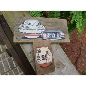 SIGNED Native American HOPI Painting Polychrome Pottery OGAPOGE SANTO‎ DOMINGO